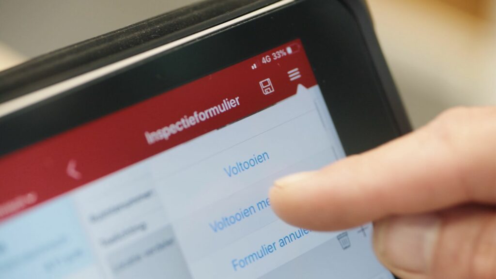 Unica detail of inspections software