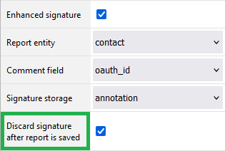 Field to delete signatures after report is saved in Resco