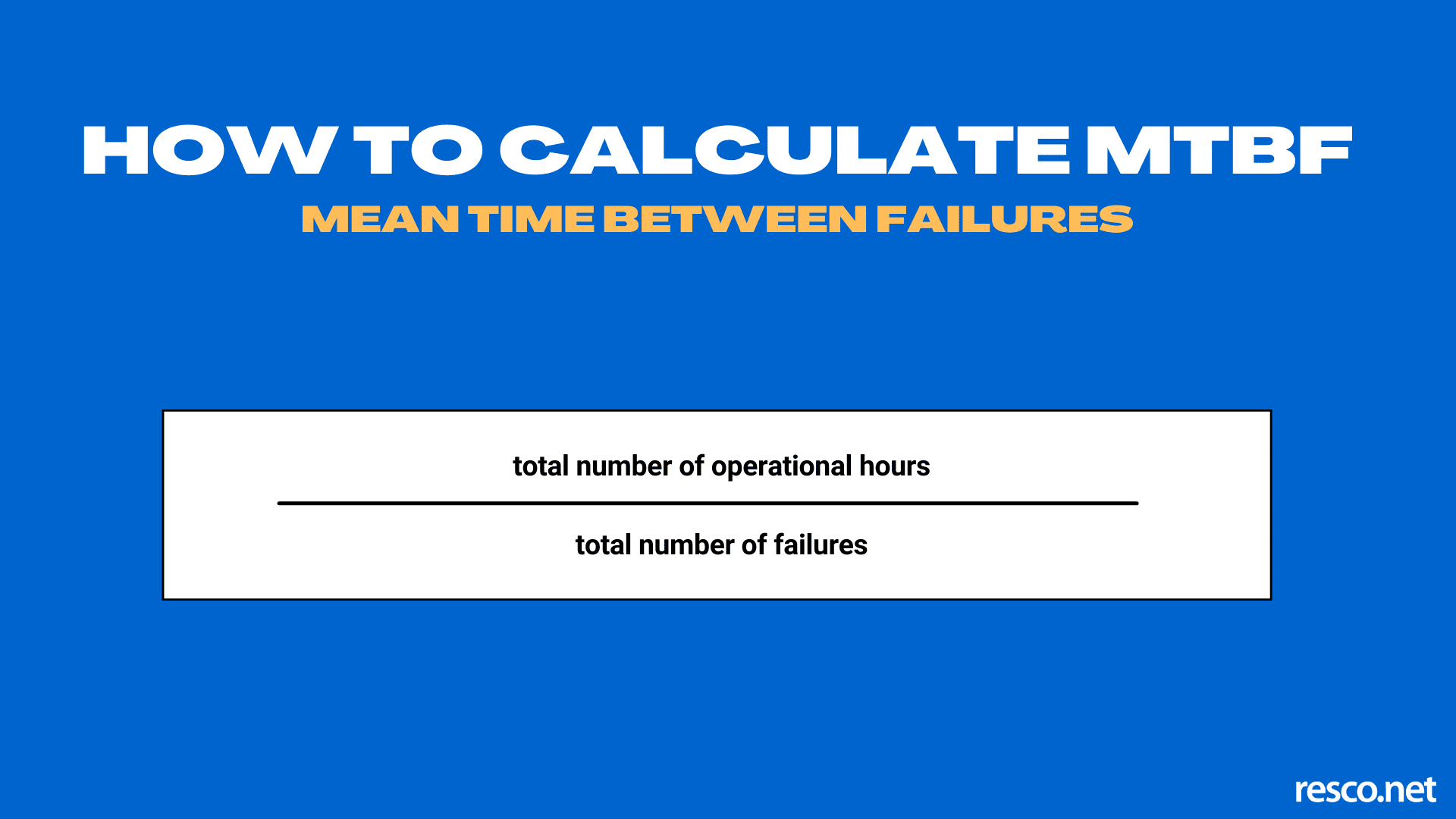 A brief definition of mean time between failures MTBF failure metric